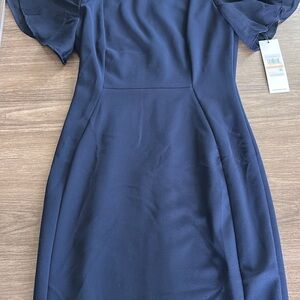 Calvin Klein Collection Dark Blue Long Sleeve Dress